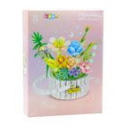 Lean Toys, klocki konstrukcyjne, Kompozycja Kwiatowa w Koszyku Światła LED, 1376 elementów