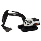 Lean Toys, koparka gąsienicowa metalowa biała