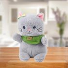 Lean Toys, Kot, maskotka, szary, 22 cm