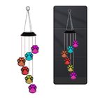 Lean Toys, lampki solarne ogrodowe LED, dzwonki, psie łapy, kolorowe, 70 cm