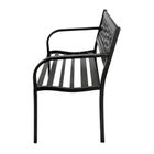 Lean Toys, ławka ogrodowa, metalowa, czarna, 120 cm