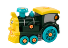 Lean Toys, lokomotywa kreskówkowa, pojazd do skręcania, zielona