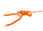 Lean Toys, małpka z dzieckiem, maskotka interaktywna, pomarańczowa, 70 cm