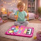 Lean Toys, mata muzyczna, interaktywna perkusja, pianinko, 2w1