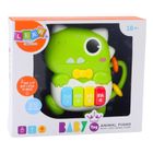 Lean Toys, mini pianinko, zabawka interaktywna, dinozaur, zielony