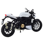 Lean Toys, motocykl, pojazd interaktywny, metalowy, biały, 1:12