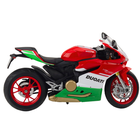 Lean Toys, motocykl, pojazd interaktywny, metalowy, czerwono-zielony, 1:12