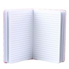 Lean Toys, notatnik B6, 80 kartek, linia, brokat i naszywki, różowy, 1 szt.