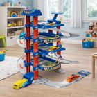 Lean Toys, parking z windą i zjeżdżalnią dla autek, zestaw z pojazdami, 78 elementów