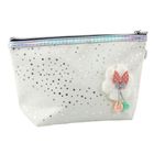 Lean Toys, piórnik saszetka, kokardka, biały, 23-16 cm