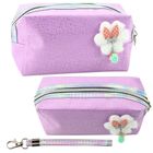 Lean Toys, piórnik saszetka, kokardka, fioletowy