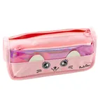 Lean Toys, piórnik saszetka, różowy, Kot, 21,5 cm