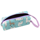 Lean Toys, piórnik saszetka, z rączką, turkusowy, Lamy