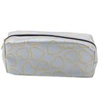 Lean Toys, piórnik saszetka, złote serca srebrny