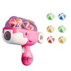 Lean Toys, pistolet na kulki z rzepem + tarcza, wieloryb, różowy