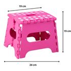 Lean Toys, stołek, składany podnóżek antypoślizgowy, różowy, 24-19 cm