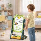 Lean Toys, tablica dwustronna, magnetyczna i kredowa, zielona, 52 elementy