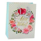 Lean Toys, torba prezentowa, kwiaty, best wishes, 23-18-10,5 cm, 1 szt.