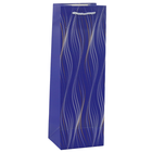 Lean Toys, torba prezentowa na butelkę połyskujące fale, 35-12-9 cm, 1 szt.