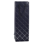 Lean Toys, torba prezentowa na wino butelkę papierowa srebrne elementy, 35-12-9 cm, 1 szt.