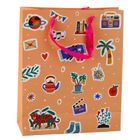 Lean Toys, torba prezentowa naklejki kolorowe znaczki, 32-26-12 cm, 1 szt.