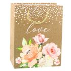 Lean Toys, torba prezentowa, napis love, kwiaty, 23-18-10,5 cm, 1 szt.