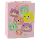 Lean Toys, torba prezentowa papierowa kotki brokatowa, 23-18-10,5 cm, 1 szt.