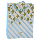 Lean Toys, torba prezentowa papierowa, niebieska, różowa brokat, 23-18-10,5 cm, 1 szt.