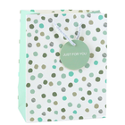 Lean Toys, torba prezentowa z kropkami napis just for you, 23-18-10,5 cm, 1 szt.