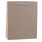 Lean Toys, torba prezentowa z tłoczeniem beżowa, 32-26-10 cm, 1 szt.