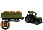Lean Toys, traktor z belami siana 2.4G, zielony, pojazd zdalnie sterowany