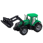 Lean Toys, traktor z ładowaczem i prasą, pojazd rolniczy, zielony