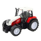 Lean Toys, traktor z przyczepą i mieszalnikiem paszy, czerwony, 60 cm