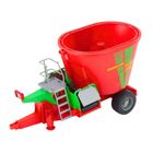Lean Toys, traktor z przyczepą i mieszalnikiem paszy, zielony, 50 cm