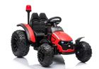 Lean Toys, Traktor z przyczepą, pojazd na akumulator, czerwony