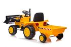 Lean Toys, traktor z przyczepą, pojazd na akumulator, żółty, S617