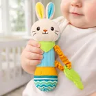 Lean Toys, zajączek, grzechotka pluszowa z gryzakiem