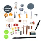 Lean Toys, zestaw do biwakowania drewniany ognisko akcesoria, 45 el