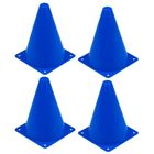 Lean Toys, zestaw pachołków treningowych z piłką, niebiesko-pomarańczowe, 8 szt.