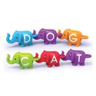 Learning Resources, Snap & Learn, Słonie ABC, figurki do nauki liter i poznawania kolorów, zestaw edukacyjny, 26 szt.