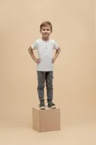 Legginsy chłopięce, szare, Pinokio