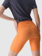 Legginsy damskie, kolarki, pomarańczowe, 4F