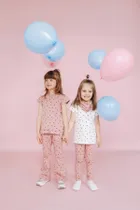 Legginsy dziewczęce, dzwony, różowe, Pinokio