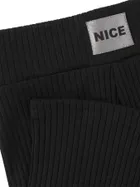 Legginsy dziewczęce, kolarki, prążkowane, czarne, Tup Tup