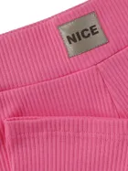 Legginsy dziewczęce, kolarki, prążkowane, różowe, Tup Tup