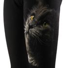 Legginsy dziewczęce, ocieplane, czarne, kot, Tup Tup