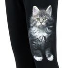 Legginsy dziewczęce, ocieplane, czarne, kot, Tup Tup