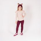 Legginsy dziewczęce, prążkowane, bordowe, Nicol