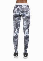 Legginsy sportowe damskie, szare, lampasy, Bas Black