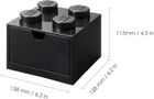 LEGO, Brick 4, pojemnik klocek z szufladą, czarny